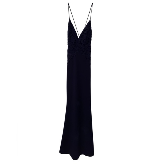 Lulus Maxi Formal Dress Mermaid Silhouette/in Navy Blue Size Small - Picture 3 of 8